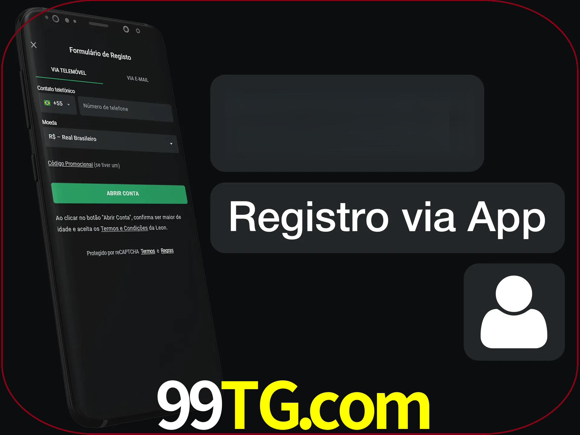 Registre-se com duas etapas usando o aplicativo.