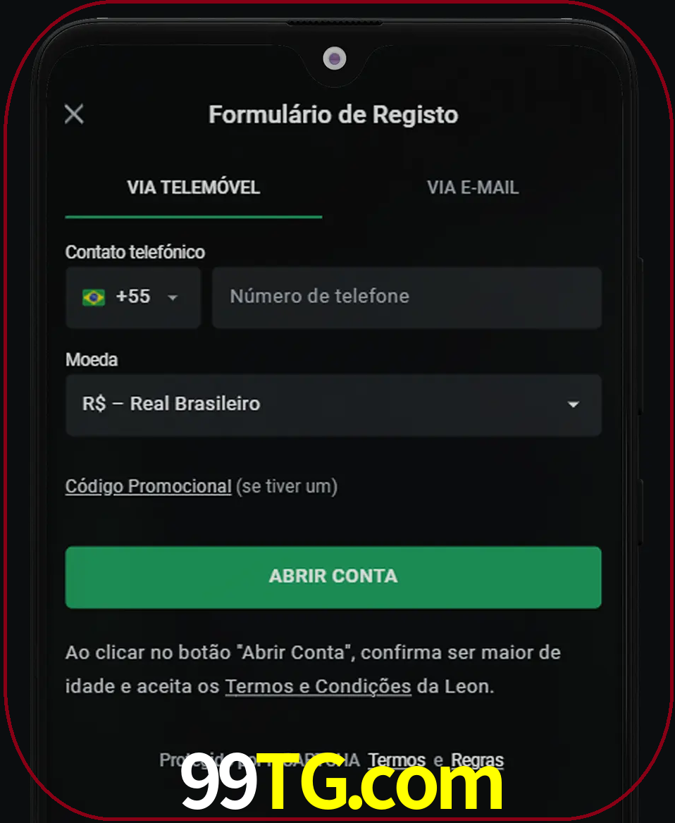 Abra o aplicativo e inicie o processo de registro.
