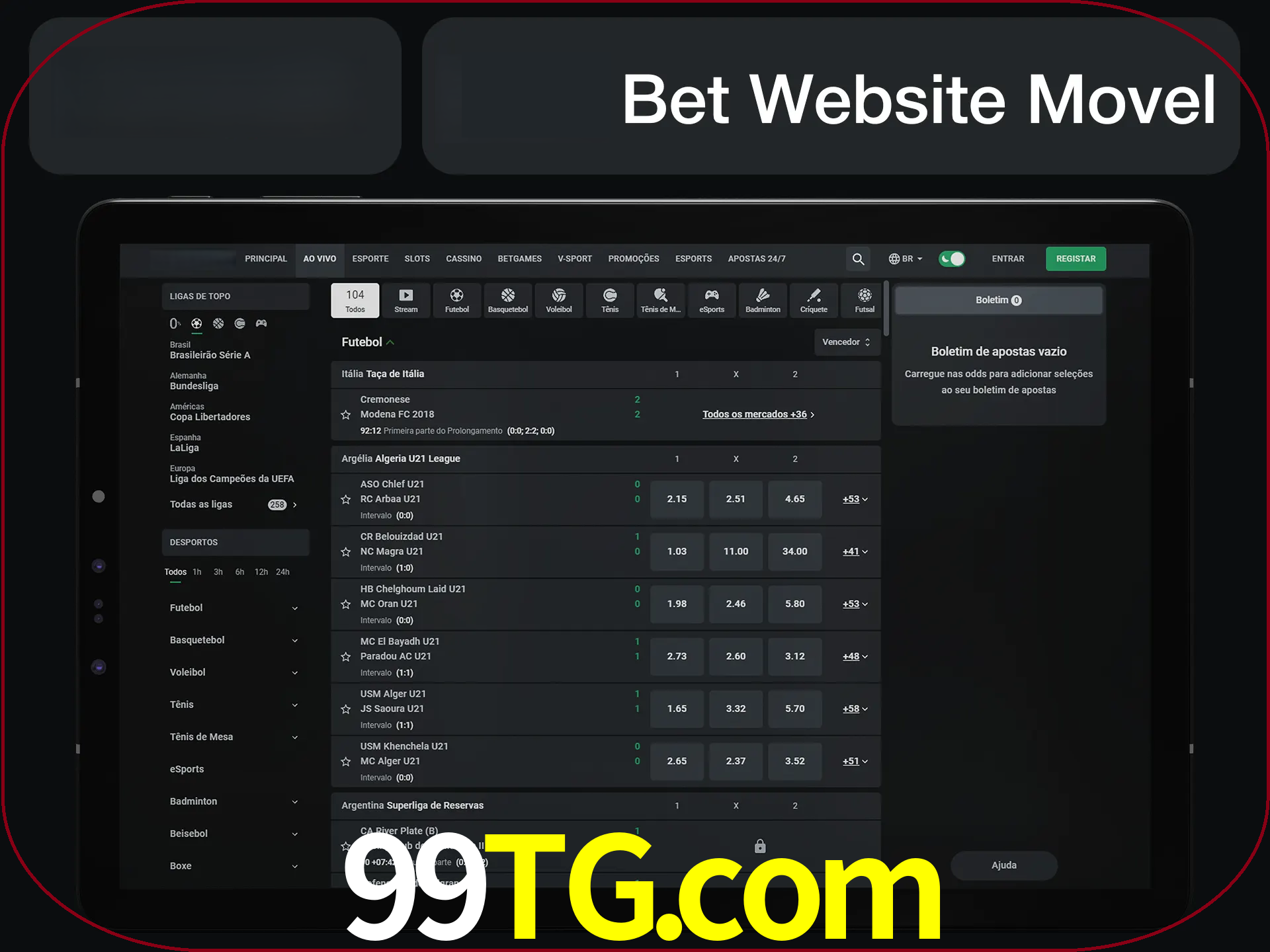 Use nosso website em qualquer dispositivo.